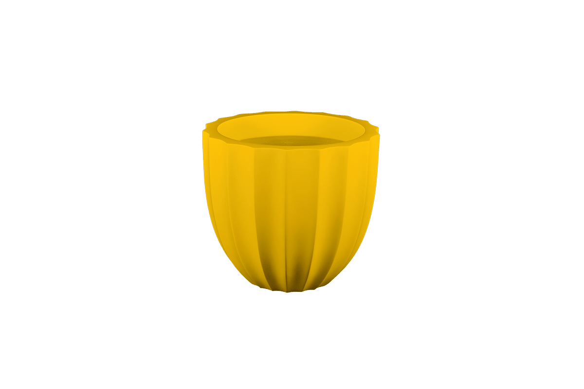 Santa Barbara Low Fluted Round Planter