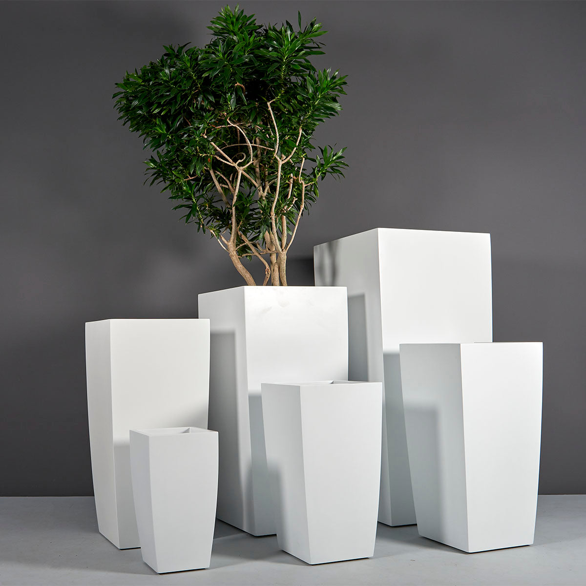 square plant pots indoor Toulan Modern Tall Tapered Square Planter – Indoor Garden Place